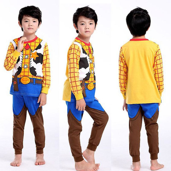 Barn Cartoon Toy Story Pyjamas Set Buzz Lightyear Woody Top Byxor Sovkläder Woody 7-8 Years