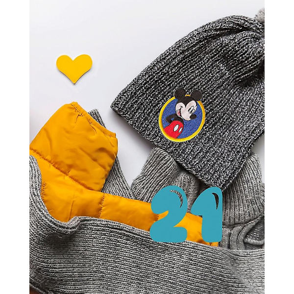 Patch / Strykejern-på Patch - Mikke Mus MICKEY & VENNER \"MIKKE MUS\" Disney - blå - 7x7cm - Strykejern-på lapper