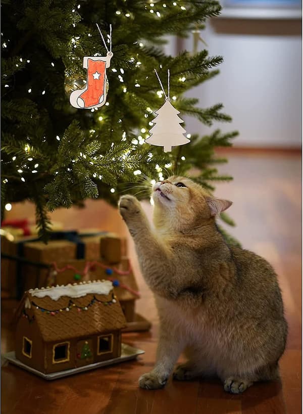 DIY Julepynt fra Ubehandlede Træjulepynt til Børn 10 stk Træfarve