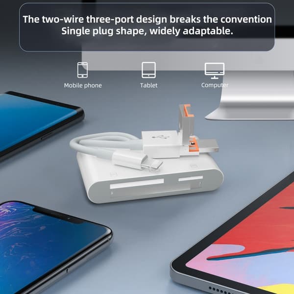 Hukommelseskortlæser med Lightning, USB, MicroUSB og USB-C – Hurtig filoverførsel og fleksibel forbindelse