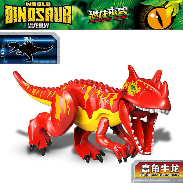 Jurassic Dinosaur Therizinosaurus World Park Giganotosaurus Dino Model Quetzalcoatlus Byggeklodser Bricks Børn Legetøj Julegave Dino 27