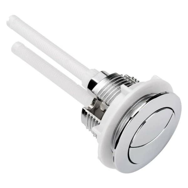 2 stk. dobbelspyling toalettknapper 38 mm standard forkrommet sølv toaletttankknapper