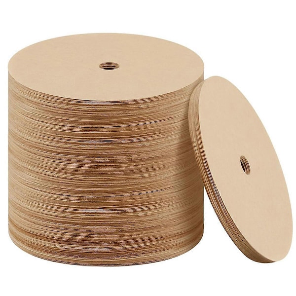 500 stk. Percolator Kaffefiltre, 9,5 cm Naturlige Ublegede Kaffefilter Skiver Brune