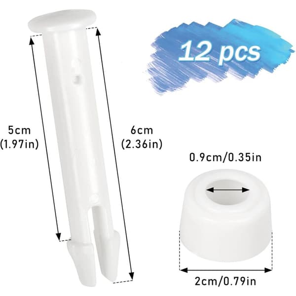 12 delar plaststift, Intex poolreservdelar, plastpoolstift, för de flesta ramppooler - rektangulär/rund pool (6cm)