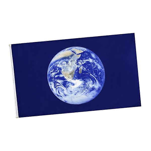 90x150cm Jordens Dag Flagga Polyester Flagga Stor Jordmönster Banner Heminredning Blå