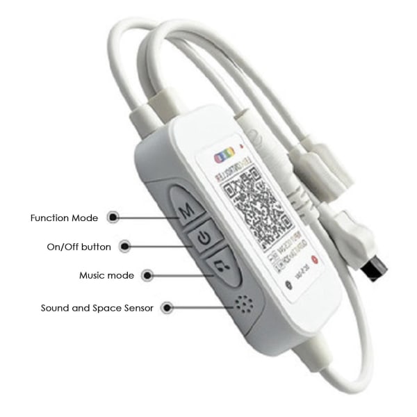 Dc5-24v Bluetooth Led Controller+40 Taster Fjernbetjening App Kontrol Og Musiksynkronisering Rgb Ir Rf Til 50