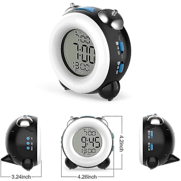 Hög Larmklocka För Tunga Sovmorgnar Med Valfri Dubbel Alarm Inställning Snooze Funktion (Hel Blå)