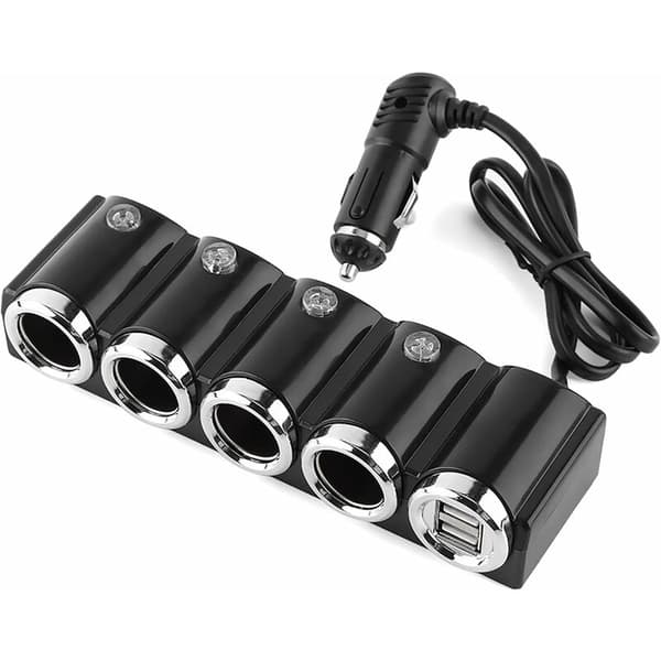 DC 12V/24V USB 4-vejs Universal Bil Cigarettænder Hurtig Oplader Adapter