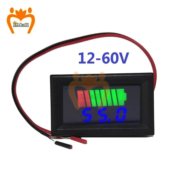6v-60v 12v-24v 36v 48v Batterikapacitetskontrolldetektor Verktyg Spänningsmätare USB 5v 2.4a Bilvoltmätare Batteritestare Voltkontroll 12-60V Red