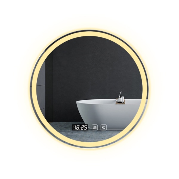 Uusi älykäs kylpyhuoneen pyöreä peili LED-valolla kosketusnäytöllä Seinään kiinnitettävä kylpyhuoneen meikkipeili Valaiseva pyöreä peili 1 pakkaus 2023 UUSI