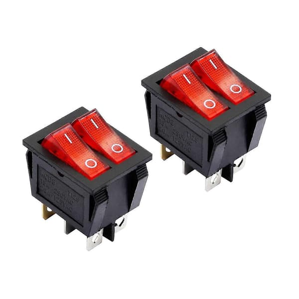 Dubbelvippströmbrytare Kcd8 15a 250vac 2-pack