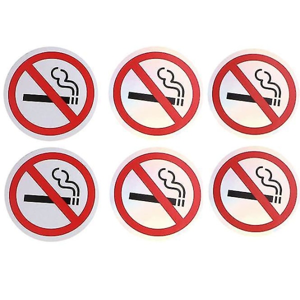 Tupakointi kielletty kyltti tarra 6 kpl 82 mm autopakettiauton ikkuna taksihuoneen varoitusjuliste anti-scratch itseliimautuva vinyyli varoituslogokyltti