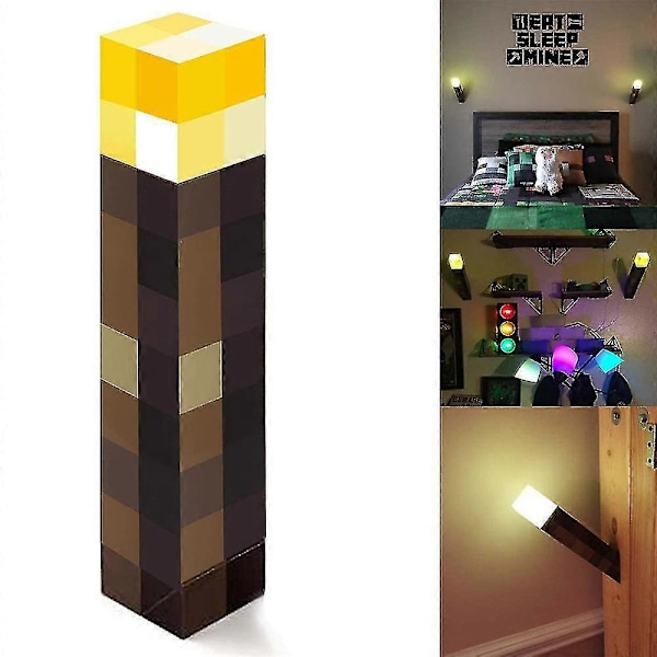 Minecraft Pelivaruste Rakennuspalikka Soihtu Yövalo USB Koti Koriste Lamppu Lahja