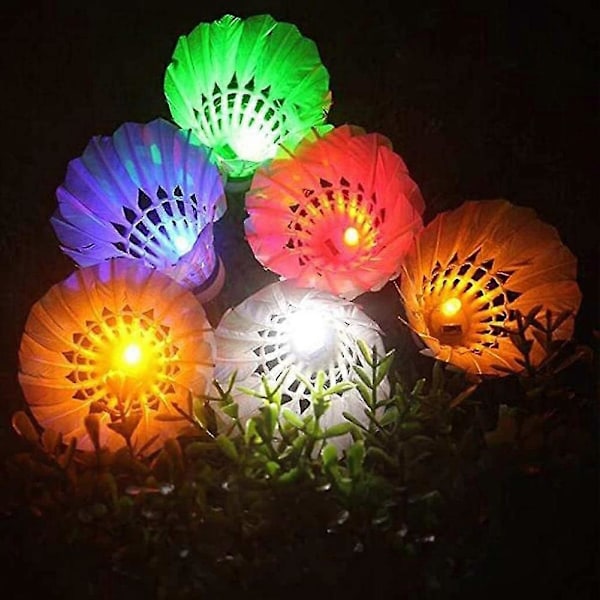 10 st LED 7 Färger Luminous Badmintonbollar Gradient Shuttlecock Belysningsbollar