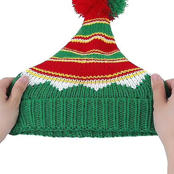 Amerikansk Trend Santahatt Julmössa Vintervarm Kabelvirkad Slouchy Hatt för Vuxna Kvinnor Män Jul Semesterfest