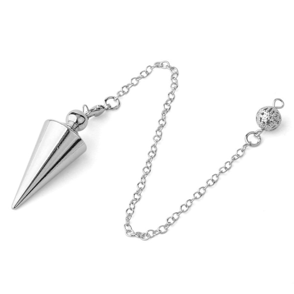 pcs Metallic Copper Spiritual Point Pendulum för spådom Healing Dowsing Balansering Spetsig Kon, Silver