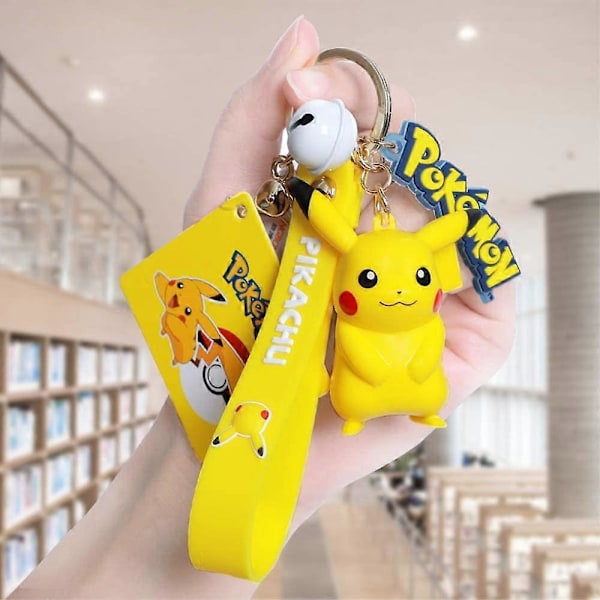 Pokemo_n Nyckelring - Pikach_u Nyckelring Tillbehör för Kvinnor Silikon 1 Set Söt Kawaii Gåva för Flickor
