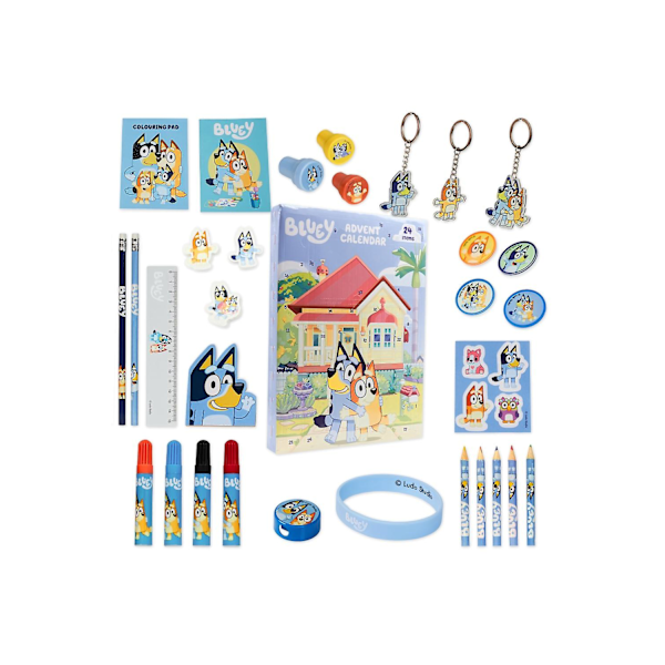Bluey Adventskalender med Kontorsmaterial och Tillbehör