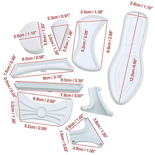 Heytea 9 st Höga Klackar Skor Kakformar Dekoration Fondant Bakform (2 set)