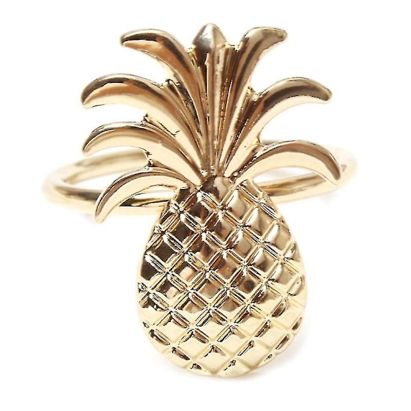 12 stk. Ananas Servietring Metalbelagt Servietring Ring Stativ Bryllup Ferie Fest Bord Dekoration
