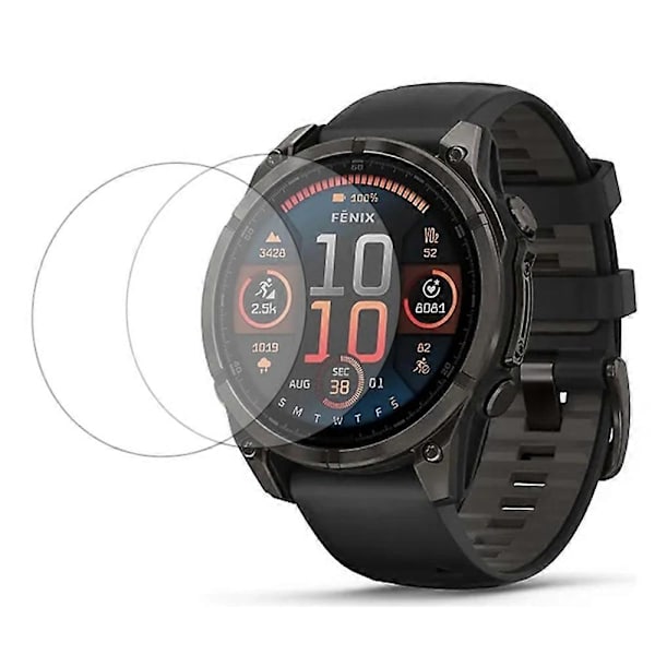2 kpl Garmin Fenix 8 47mm näytönsuojaa 2.5D HD kellolle