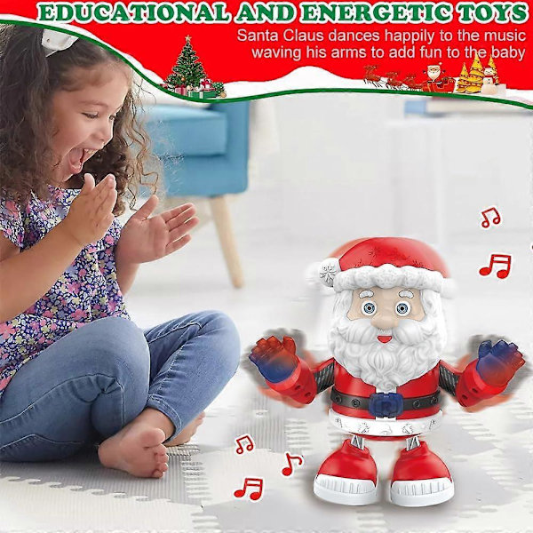 Elektrisk Tomte Leksak, Twerking Tomte, Skakande Tomte Dockor, Jul Elektrisk Dansande Musik Tomte med LED Ljus Docka Julgåva till Barn
