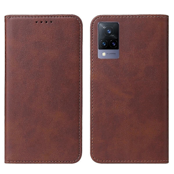 For vivo V21 5G Magnetisk Lukking Lær Telefonveske