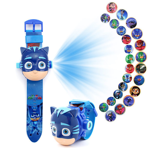 Naamiomiehen kelloprojektiokello projektori-toiminnolla Sarjakuva Flip Toy Watch – 24 diaesityspeli