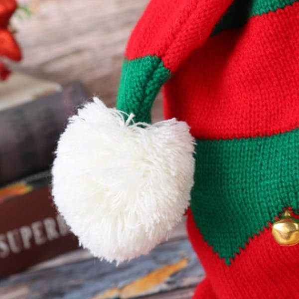 Julemandens Elf Strikket Hat, Julebaby Beanie Strikket Hat Til Børn: 1 Til 6 År Gamle