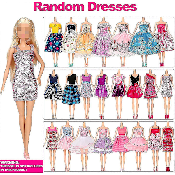 50 kpl/setti Barbie-nuken mekkoja, kenkiä, koruja, vaatteita, asusteita, pukeutumisleikki 30 cm nukelle