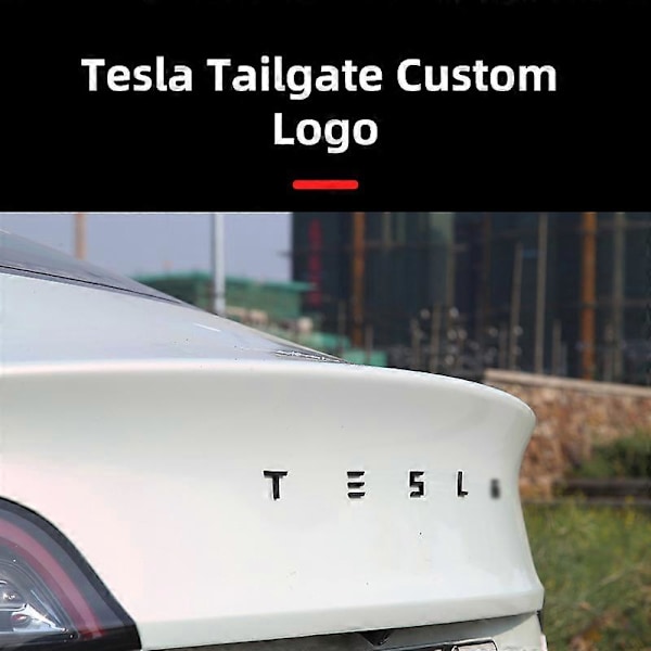 TESLA Logo -tarrat Tesla Model 3 Y S X:lle 3D-muotoilulogotunnus, mattamusta liima, Tesla Model Y -autotarvikkeet, autotyökalut