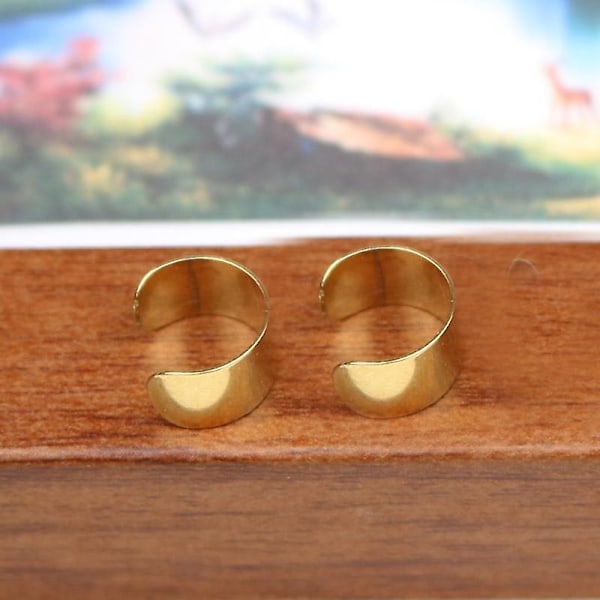 2 Par Punk Guld Svart Öronmanschett Brosk Övre Helix Clip Stud Örhängen
