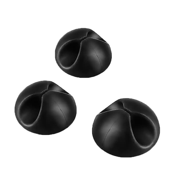 3-pak kabelholdere Sort
