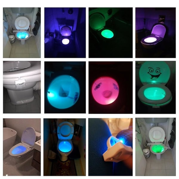 Toilet natlys pir bevægelsessensor toiletlys led toilet natlampe toiletkumme belysning
