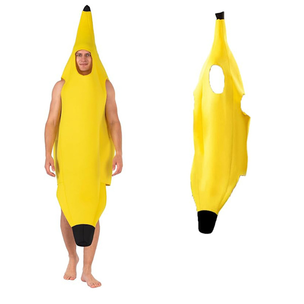 Halloween-kostyme bananform sminkeforestilling kostyme banan kostyme myk og komfortabel