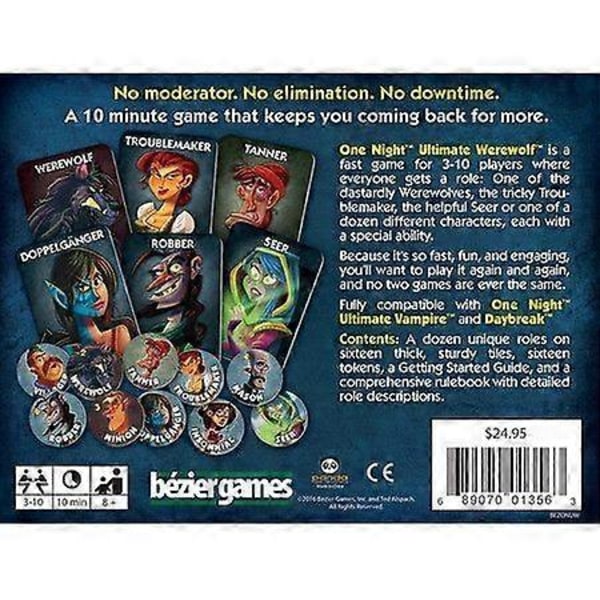 One Night Ultimate Werewolf: Ett roligt spel för 3-10 spelare från 8 år och uppåt