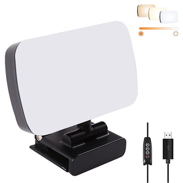 Videokonferencebelysning, webcamljus för fjärrarbete, zoomljus för bärbar dator/dator, zoomsamtal, livestreaming, sändning, video