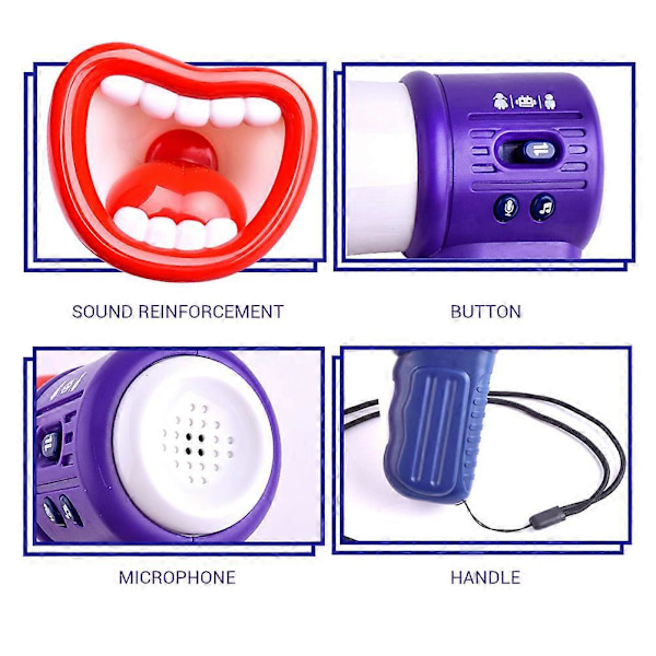 Morsom stemmehøyttaler håndmikrofon stemmeendrer opptaker leketøy for barn