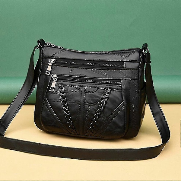 Dame Skuldertasker Lammeskind Ægte Læder Messenger Taske Dame Skulder Crossbody Taske