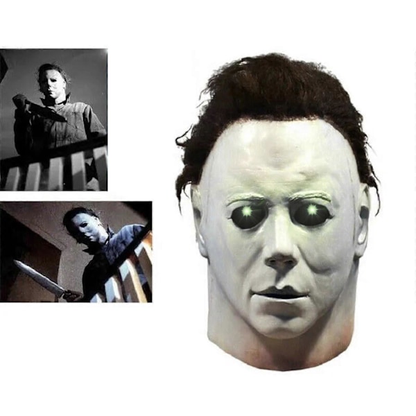 Michael Myers Mask Halloween Helhuvud Skräck Mördares Cosplay Vuxenstorlek.