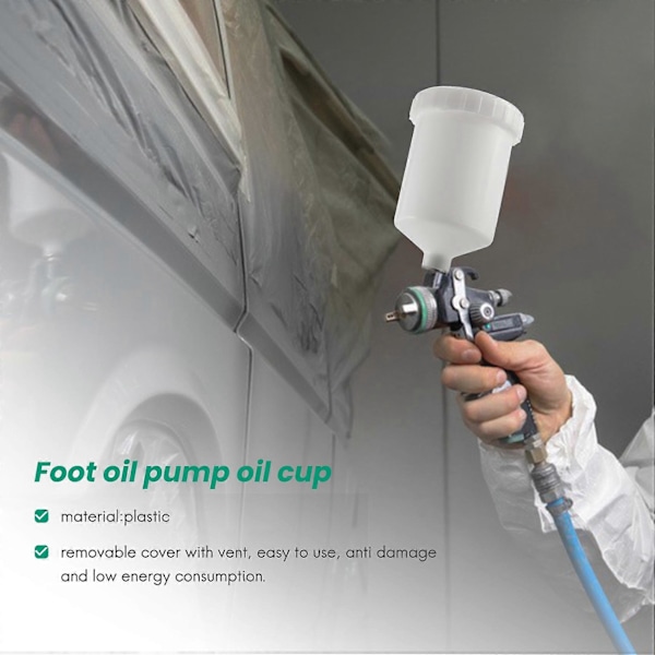 600 ml Plast Hvlp Malingskoppbeholder for Sata Sprøytekoppkobling Jet Malingssprøyte 12