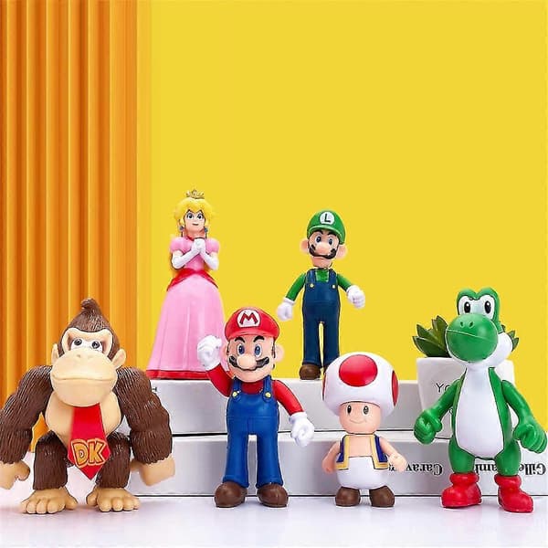 18-dels Super Mario Actionfigur Leksaks Dekorationer Presenter