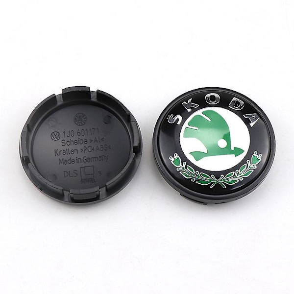 ATCL Passar för Skoda 57/56MM SKODA Xinrui Mingrui navkapsel bil logotyp-grön standard (fyra pack)