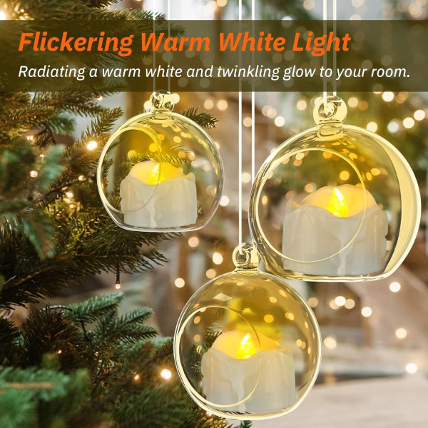 12 pakkausta paristokäyttöiset liekettömät LED-kynttilät välkkyvät sähköiset teevalot ajastimella