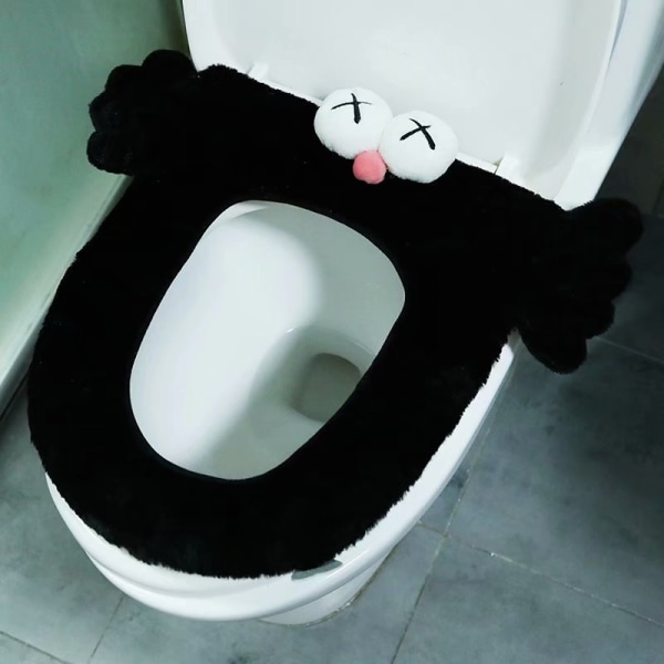 Halkfri toalettsits för att hålla värmen på vintern - Sesame Street Black