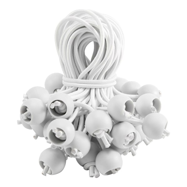50 st Bungee Cord med Kulor Elastiska Band Bungee Toggle Band för Tält, Markiser, Banners, Flaggstänger