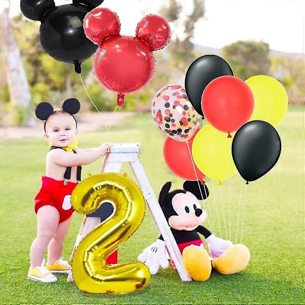 Mickey-tema Dekorationer för 2-årsdag - Minnie Oh Twodles Banner Girlang Mickey Huvudballonger för Födelsedagsfesttillbehör