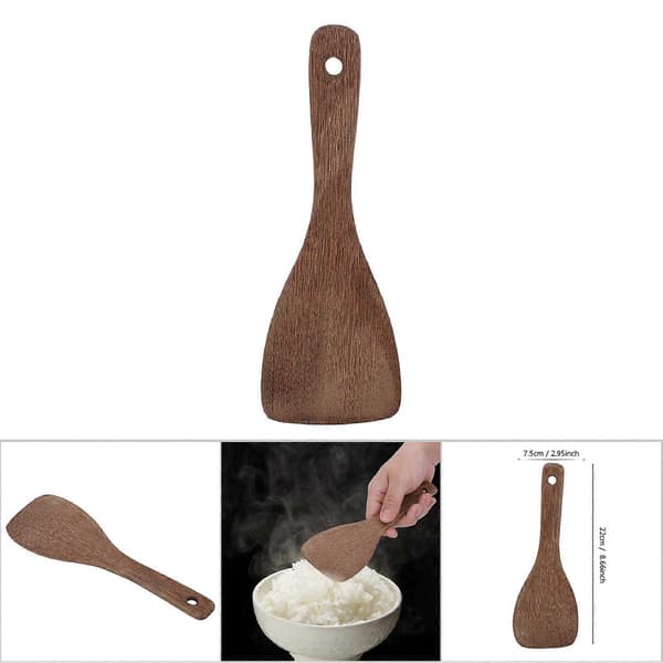 Träspade Stekspade Stekt Ris Vändare för Köksredskap, 22*7.5cm