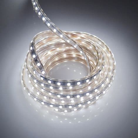 2 meter LED-stripe med europeisk plugg, IP65 vanntett, 220V LED-stripe, kaldhvit