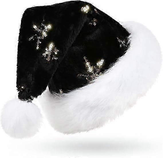 Julemandshat med pailletter til voksne, julefrokost julepynt, stor